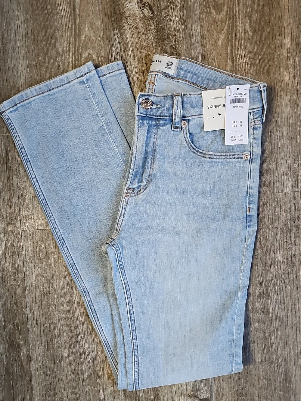 Abercrombie Kids Skinny High-Rise Jeans - Light Blue Wash